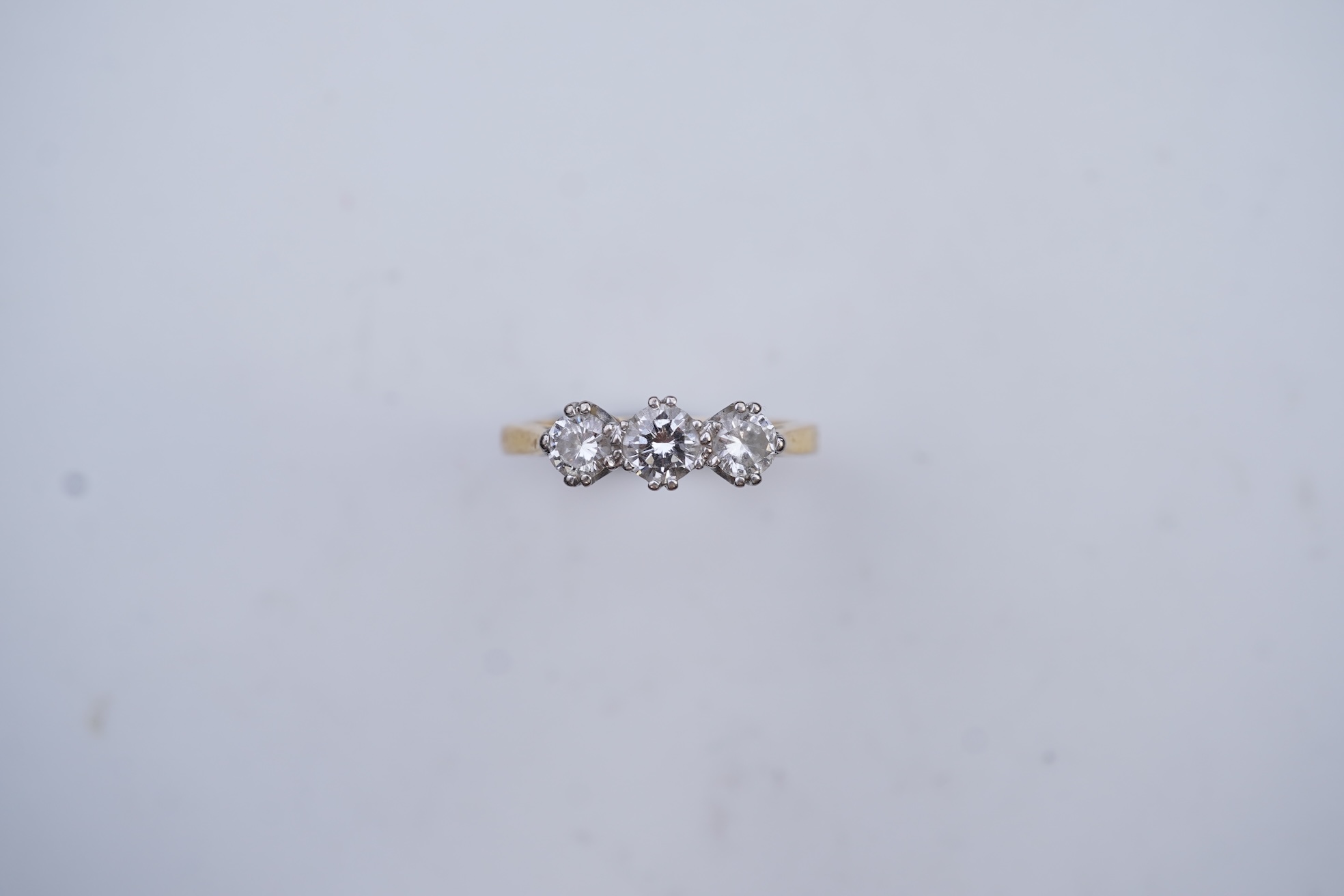 A three-stone diamond ring